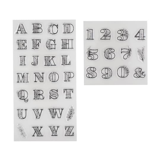 6 Pack: Foliage Alphabet & Numbers Clear Stamps by Recollections™